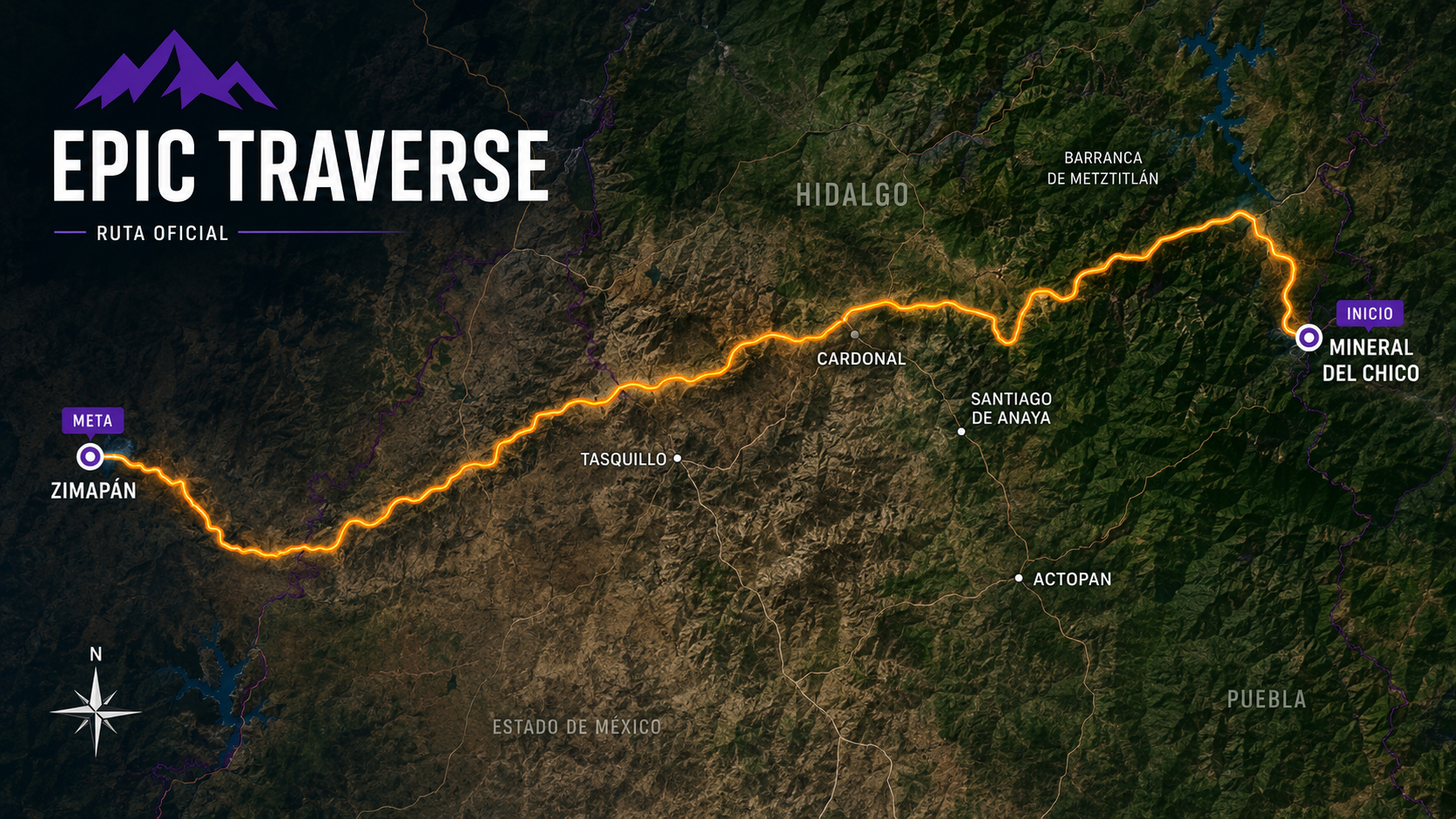 Epic Traverse Hidalgo — Ruta Oficial: Mineral del Chico a Zimapán